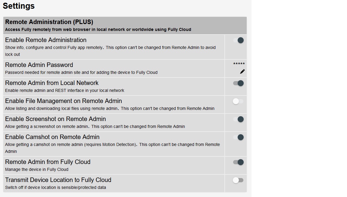 remote settings